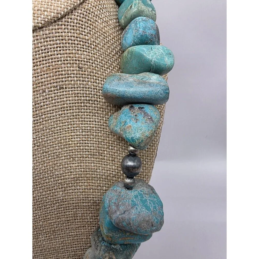 Huge Turquoise and Navajo Pearls Necklace 22